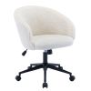 Home Office Chair; Mid Back Swivel Desk Chair Adjustable Computer Chair with black Base; Vanity Makeup furry Chair for Living Room Study Room