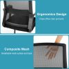 Task Office Guest Chair with Lumbar Support and Mid Back Mesh Space Air Grid Series for Reception Conference Room, Stationary, Black (2 Pack)