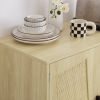 JHX Kitchen storage cabinets with rattan decorative doors; buffets; wine cabinets; dining rooms; hallways; cabinet console tables; (Natural; 31.5''LX