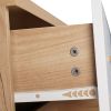 Three Drawer Storage Cabinet Dresser Bedside Table Chest Simple Bedroom Furniture Solid Wood Feet and Handles Fashionable Bedside Cabinet