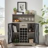 JHX Wine cabinet (Grey; 35.41''W*13.39''D*47.44''H)