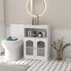 White Bathroom Cabinet with Glass