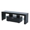 20 minutes quick assemble; Black morden TV Stand with LED Lights; high glossy front TV Cabinet; can be assembled in Lounge Room; Living Room or Bedroo