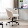 Home Office Chair; Mid Back Swivel Desk Chair Adjustable Computer Chair with black Base; Vanity Makeup furry Chair for Living Room Study Room