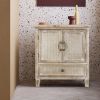 Weathered Wood Cabinet with 1 Drawer and 2 Doors Vintage Accent Storage Chest for Entryway; Living Room