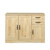 Modern Wood Buffet Sideboard with 2 doors&amp;1 Storage and 2drawers -Entryway Serving Storage Cabinet Doors-Dining Room Console; 43.3 Inch; Oak