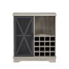 JHX Single door wine cabinet with 16 wine storage compartments (Gray; 31.50" W*13.78" D*35.43" H)