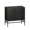 31.50" Modern 2 Door Wooden Cabinet with Featuring Two-tier Storage; for Office; Dining Room and Living Room; Painted in Black