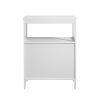 Floor Storage Cabinet; Wooden FreeStanding Storage Organizer with 2 Doors and Shelves for Bathroom; living Room; White