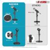 5Core 3Pcs Premium Desktop Microphone Stand Mini Round Base w/ Foldable Mic Clip MS RBS 3PK