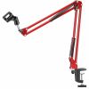 5Core Microphone Mic Suspension Boom Scissor Arm Desk Stand Mount Holder 2Pc MS ARM BLU+RED