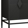 31.50" Modern 2 Door Wooden Cabinet with Featuring Two-tier Storage; for Office; Dining Room and Living Room; Painted in Black