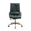 Tinzud Office Chair in Dark Green Top Grain Leather 93166