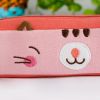 [Pinky Kitten] Embroidered Applique Pencil Pouch Bag / Cosmetic Bag / Carrying Case (7.3*1.8*1.9)