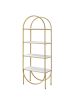 Lightmane Bookshelf; White High Gloss &amp; Gold 92662