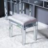 FCH Modern Style Mirrored Vanity Stool Silver Gray  YJ