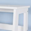 Basics Modern 5-Tier Ladder Wooden shelf Organizer, White 13.7" D x 23.6" W x 58.1" H