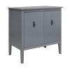 2 Door Wooden Cabinets, Gray Wood Cabinet Vintage Style Sideboard for Living Room Dining Room Office