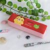 [Catch My Apple] Embroidered Applique Pencil Pouch Bag / Cosmetic Bag / Carrying Case (7.5*2.2*1.6)