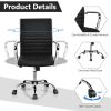 PU Leather Office Chair High Back Conference Task Chair with Armrests