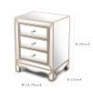 W 19.7&quot; X D 15&quot; X H 26&quot; Champagne mirror three extraction cabinet; multifunctional bedside table