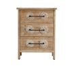 Accent Storage Cabinet Retro Wooden Chest with 3 Drawers and Metal Handles