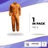 Hazmat Suit Disposable Coverall Large. Orange Non Hooded Coveralls for Men and Women. Polypropylene Polyethylene 40 GSM Paint Suit Coveralls Open Wris