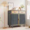 31.5'' Wide 2 Drawer Sideboard; Modern Furniture Decor; Made with Iron + Carbonized Bamboo; Easy Assembly