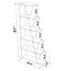 Furnish Home Store Modern 5 Tier Ladder Bookshelf Organizers; Narrow Bookshelf for Small Spaces Office Furniture Bookcase; White/Chrome