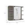 Roseburg 6-Shelf Medicine Cabinet with Mirorr Light Grey