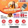 5 Core 2pcs Dynamic Microphone XLR Audio Cardioid Mic w/ Clip Vocal Karaoke Singing PM 286 WH+BLU 2Pcs