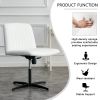 White High Grade Pu Material. Home Computer Chair Office Chair Adjustable 360 Â¬âˆž Swivel Cushion Chair With Black Foot Swivel Chair Makeup Chair Study