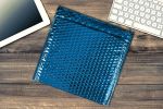 Metallic Blue Bubble Mailers 6 x 6.25; Poly Padded Envelopes Pack of 25; Self Adhesive Padded Shipping Envelopes; Peel and Seal Mail Bubble Envelopes;