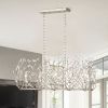 Transitional Crystal Chandelier Ceiling Light 5 lights ; silver Pendant light Fixture for dining room; kitchen island; office; hotel; living room; Dim