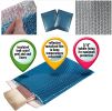 Metallic Blue Bubble Mailers 6 x 6.25; Poly Padded Envelopes Pack of 25; Self Adhesive Padded Shipping Envelopes; Peel and Seal Mail Bubble Envelopes;