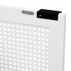 TREXM Large Storage Space Sideboard with Artificial Rattan Door and Unobtrusive Doorknob for Living Room and Entryway (White)