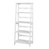 Basics Modern 5-Tier Ladder Wooden shelf Organizer, White 13.7" D x 23.6" W x 58.1" H