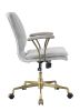 Damir Office Chair; Vintage White Top Grain Leather & Gold 92422