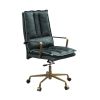 Tinzud Office Chair in Dark Green Top Grain Leather 93166