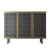 40.35&quot; Wide 3 Doors Modern Sideboard; Freestanding Sideboard Storage Cabinet Entryway Floor Cabinet for Living Room Office Bedroom