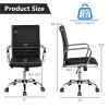 PU Leather Office Chair High Back Conference Task Chair with Armrests