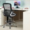 Adjustable Height Flip-Up Mesh Drafting Chair