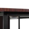 Folding Dining Table Portable Desk with 6 Wheels for Kitchen, Living Room and Home Office, Dark Coffee+Black XH