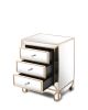 W 19.7&quot; X D 15&quot; X H 26&quot; Champagne mirror three extraction cabinet; multifunctional bedside table