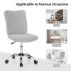 Armless Faux Fur Leisure Office Chair with Adjustable Swivel