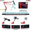 5Core Microphone Mic Suspension Boom Scissor Arm Desk Stand Mount Holder 2Pc MS ARM BLU+RED