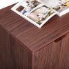 Single Door Five Drawers MDF With PVC Wooden Filing Cabinet Dark Brown