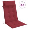 Highback Chair Cushions 2 pcs Wine Red Oxford Fabric