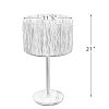 Thebae Solid Wood 21.3&quot; Table Lamp with In-line Switch Control and Grass Made-Up Lampshade