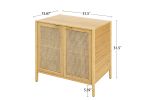 Bamboo 2 door cabinet, Buffet Sideboard Storage Cabinet, Buffet Server Console Table, Accent Cabinet, for Dining Room, Living Room, Kitchen, Hallway